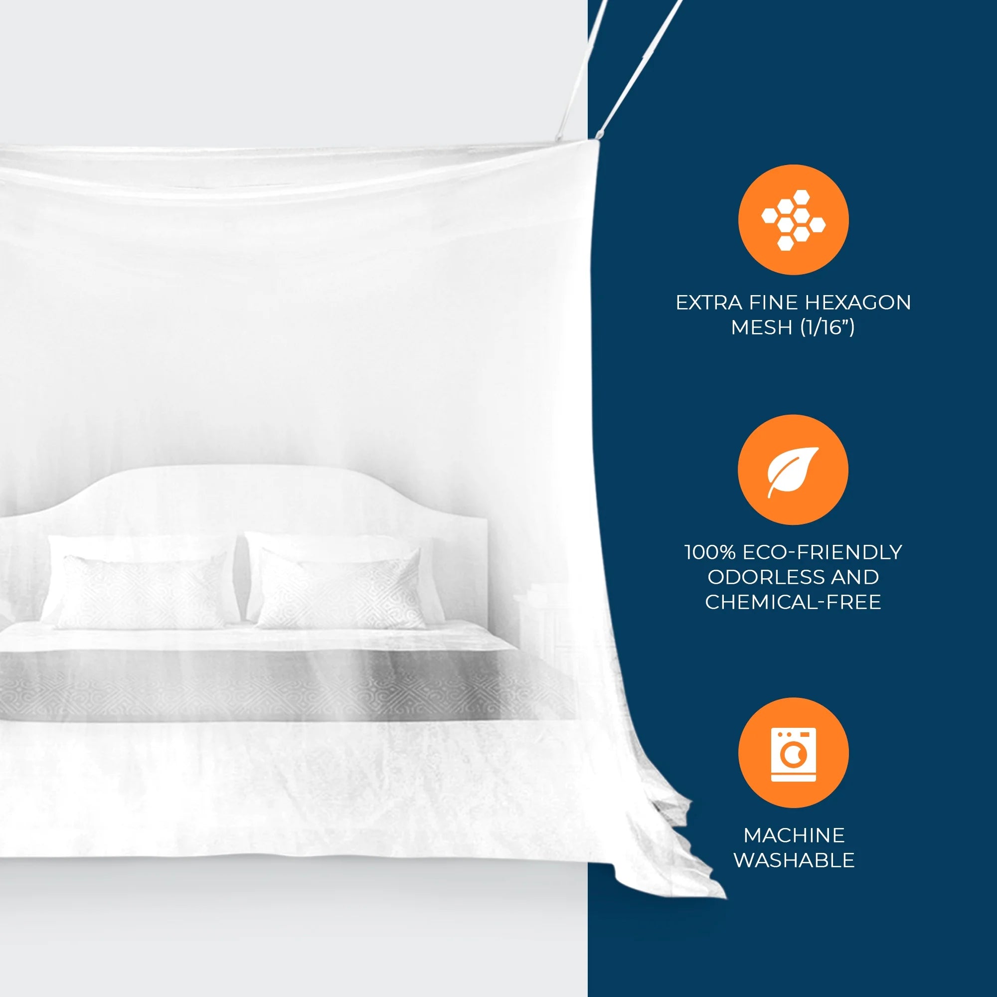 Ultra Large Mosquito Net with Carry Bag, Large 2 Openings Netting Curtains