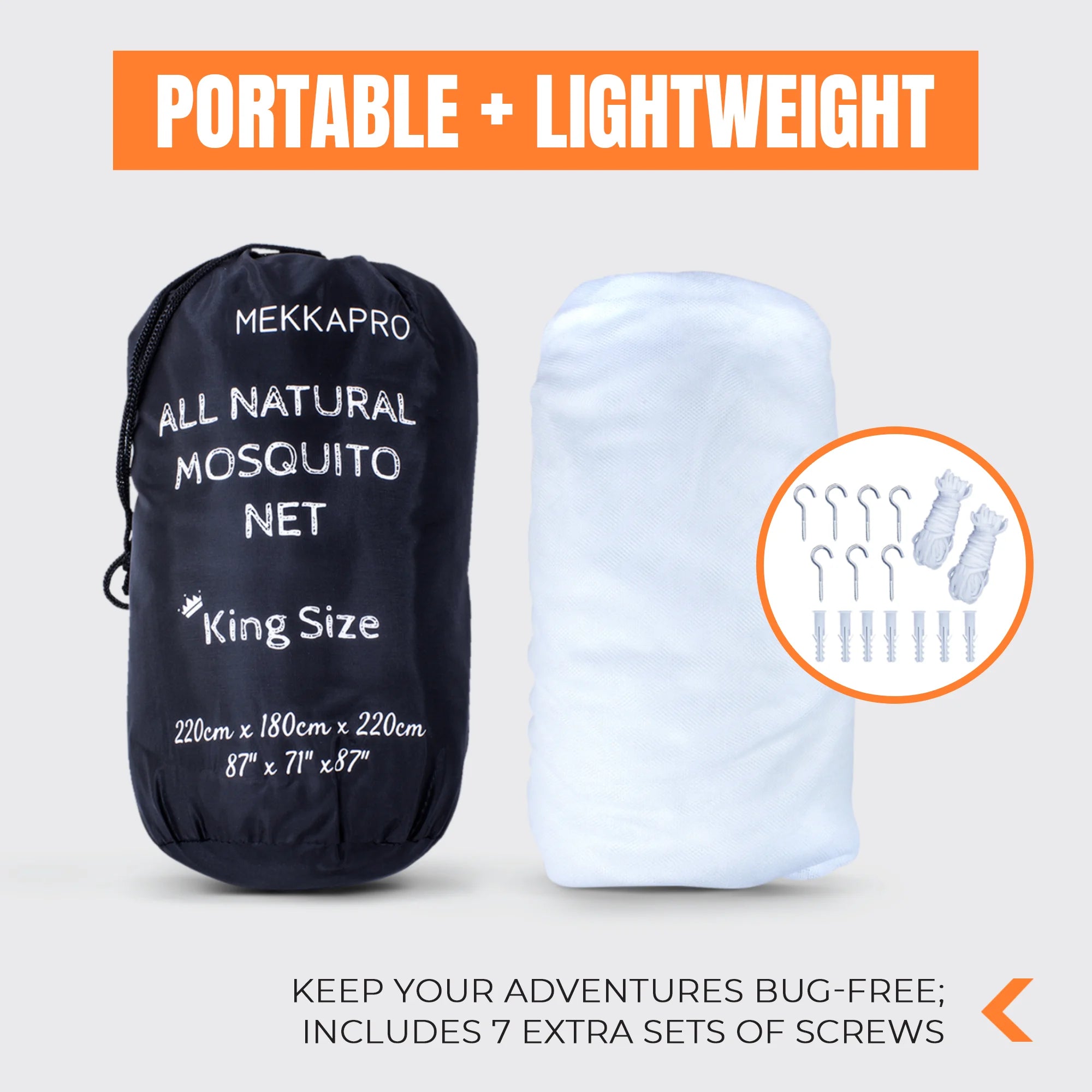 Ultra Large Mosquito Net with Carry Bag, Large 2 Openings Netting Curtains
